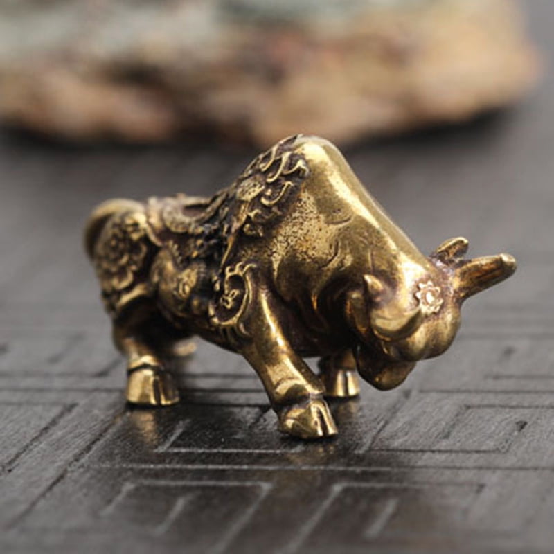 Retro Copper Bull Animal Statue Sculpture Figurine Ornaments Home Desktop Decor Retro Copper Bull Animal Statue Sculpture Figurine Ornaments Home Desktop Decor