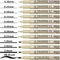 thumbnail image 3 of Micro Fineliner Drawing Art Pens: 12 Black Fine Line Waterproof Ink Set Artist Supplies Archival, 3 of 8
