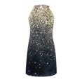 thumbnail image 4 of Moda mujer verano cuello halter casual impresión sin mangas una hebilla vestido falda Pompotops  ghjkhdj1746, 4 of 5