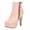 Pink, variant on asdoklhq Womens Waterproof Work Boots,Women Side Zip Ankle Bare Boots Square Heel Platform Casual Middle Tube Booties