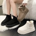 thumbnail image 3 of Botas de nieve altas para mujer, zapatos de algodón antideslizantes, felpa gruesa, cálidos, simples y versátiles, cómodos para exteriores, invierno, nuevo, 3 of 5