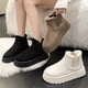 thumbnail image 3 of Botas de nieve altas para mujer, zapatos de algodón antideslizantes, felpa gruesa, cálidos, simples y versátiles, cómodos para exteriores, invierno, nuevo, 3 of 5
