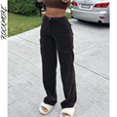 thumbnail image 1 of Rockmore, pantalones vaqueros holgados Vintage marrones para mujer, ropa de calle de los años 90, pantalones Cargo de pierna ancha con bolsillos, pantalones vaqueros rectos de cintura baja 2021 Tan Jianjun unisex, 1 of 2
