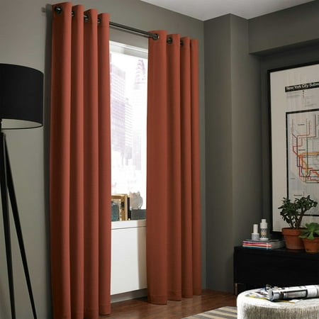 Window Panels 108 Length (SSS) 2-PC Rust Solid Blackout Room Darkening Panel Curtain Set, Two (2) Window Treatments of 37