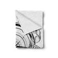 thumbnail image 2 of Compass Soft Flannel Fleece Blanket, Navigation Device Direction Flares Sail Life Marine Inspired Windrose Work of Art, Cozy Plush for Indoor and Outdoor Use, 50" x 70", Black White, by Ambesonne, 2 of 6