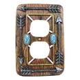 thumbnail image 3 of Faux Wood Turquoise 4 Arrows Double Receptacle Outlets Plates Set, 3 of 6