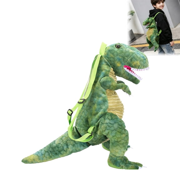 3D Plush Dinosaur School Backpack, Cute Tyrannosaurus Backpack for School, Lightweight Kids Bookbag for Boys Daily Use