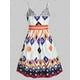 thumbnail image 2 of Talla grande Rhombus Print Surplice Cami Vestido Rosegal  Vestidos Estampados Tallas Grandes, 2 of 5