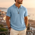 thumbnail image 2 of Gamivast Linen Shirt for Men Turn Down Collar Short Sleeve Casual Dressy Golf Shirts Regular Fit Solid Textured Breathable Athletic Shirts Summer Tops, 2 of 8