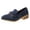 Blue, variant on YUANxueke Women's Pointed Toe Loafers Ladies Comfortable Mid Heel Slip On Casual Suede Dress Shoes