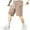 Beige, variant on Wyobmus Cargo Shorts for Men Elastic Waist Drawstring Knee Length Bermuda Shorts Pure Color Bubble Wrinkled Streetwear Hip-Hop Short Pants S-3X Black
