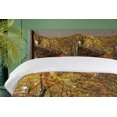 thumbnail image 4 of Ambesonne Nature Duvet Cover Sets, Autumn Foliage Forest, 2-King, Brown Amber Marigold, 4 of 7