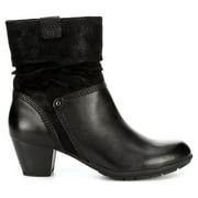 Medicus Womens Jil Heeled Zip Up Slouch Ankle Boot Shoes, Black, US 7