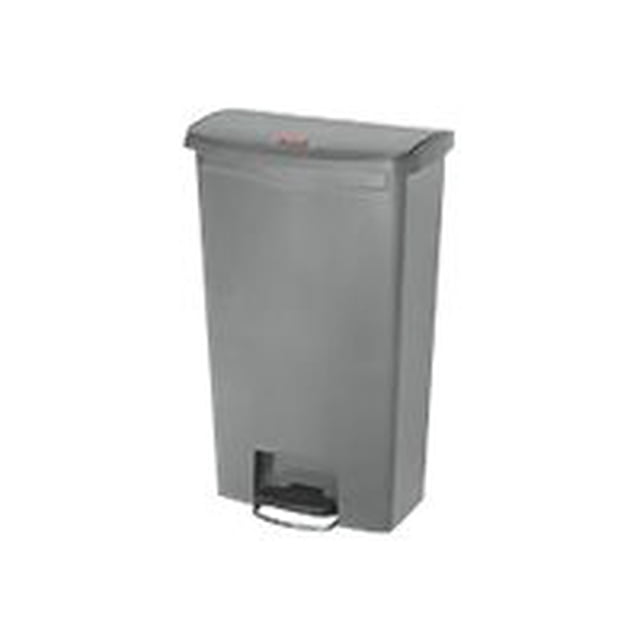 Rubbermaid Commercial Products - 1883604 Slim Jim Step-On Plastic Trash/Garbage Cans, 18 Gallon, Plastic Front Step Step-On, Gray (RCP1883604)