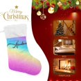 thumbnail image 4 of Custom Christmas Stockings Rainbow Glitter Galaxy Christmas Presonalized Large Stocking Sock, Set of 1 Xmas Party Winter Decor Candy Bag Gift, 17.7 Inch, 4 of 7