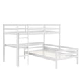 thumbnail image 6 of Loft Bunk Bed with Desk, Twin Loft Bunk Bed with Separate Platform Bed Frame and Shelves for Bedroom, White, LJ674, 6 of 9