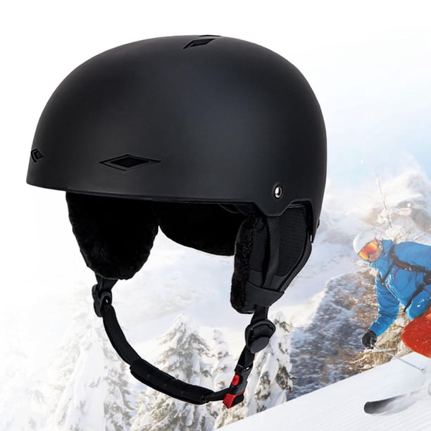 Casco de esquí, casco de nieve, ajustable para deportes de invierno, de monopatín para escalada en , monopatín, montaña, carretera, adolescentes negro