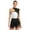 Silver, variant on Women Sleeveless Contrast Color Latin Leotard Jazz Dance Dress Competition Performance Costume Black L