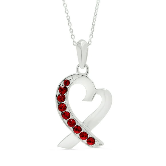 Swarovski Pendant Sterling Silver for Women with Red Siam Color Crystals From Swarovski