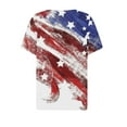 thumbnail image 5 of Lilgiuy 4th of July Tops for Women Short Sleeve V Neck 2024 Summer Casual T Shirt Tee Trendy American Flag Star Print Button Basic Pullover Blouses (Wine,L), 5 of 5