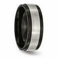 thumbnail image 4 of Titanium Beveled Edge 8mm Black IP-plated Satin and Polished Band Size: 12; for Adults and Teens; for Women and Men, 4 of 6