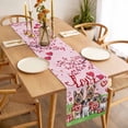 thumbnail image 3 of Valentine's Day Table Runner - 72 Inch Long, Kitchen Dining Table Runner Dresser Scarves, Watercolor Funny Dogs Love Roses Spring Pink Farmhouse Decor for Coffee Tables Wedding Party Banquet, 3 of 8