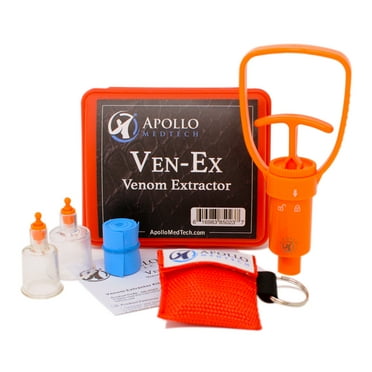 Ven-Ex Snake Bite Kit, Bee Sting Kit, Emergency First Aid Supplies, Venom Extractor Suction Pump, Bite and Sting First Aid for Hiking, Backpacking and Camping. Includes BONUS CPR face shield.