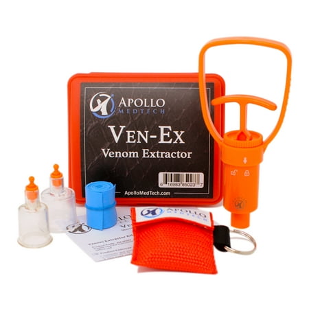 Ven-Ex Snake Bite Kit, Bee Sting Kit, Emergency First Aid Supplies, Venom Extractor Suction Pump, Bite and Sting First Aid for Hiking, Backpacking and Camping. Includes BONUS CPR face (Best First Aid Kit For Hiking)