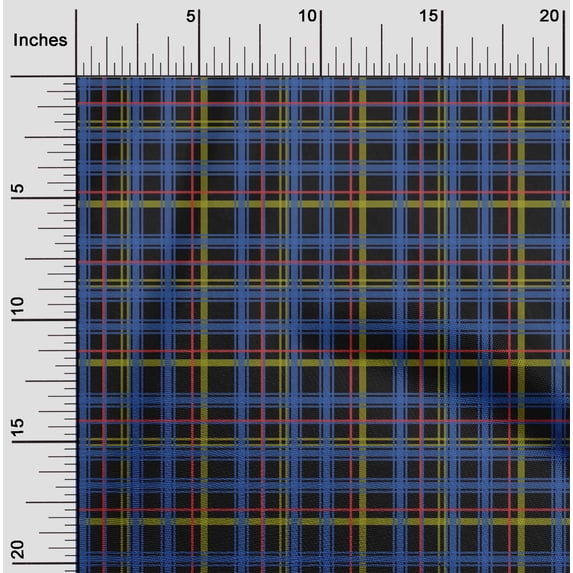 oneOone Polyester Lycra Black Fabric Madras Check Dress Material Fabric Print Fabric By The Yard 56 Inch Wide
