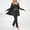 #377-Black, variant on Warop Women's Solid Color Pajama Set, Casual Loose Fit 3-Piece Cotton Sleepwear for Home and Lounging