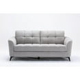 thumbnail image 6 of Callie Light Gray Woven Fabric Sofa with Tufted Cushion and Metal Legs, 6 of 6