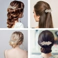 thumbnail image 4 of 3PCS Rhinestone Hair Clips Flower Hair Barrettes Crystal Pearl French Hairpins Hair Clip Wedding Accessories for Women Girls Bridal Hair Accessories (Silver), 4 of 4