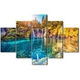 thumbnail image 1 of TISHIRON 5PCS Framed Waterfalls Theme Canvas Wall Art Set,60"x32" Lakes Landscape Wall Canvas Art Decor, 1 of 7