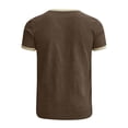 thumbnail image 5 of Mens Summer Casual Linen T Shirts Solid Color Crewneck Tees Short Sleeve Pullover Lightweight Daily Tops Coffee XL, 5 of 5