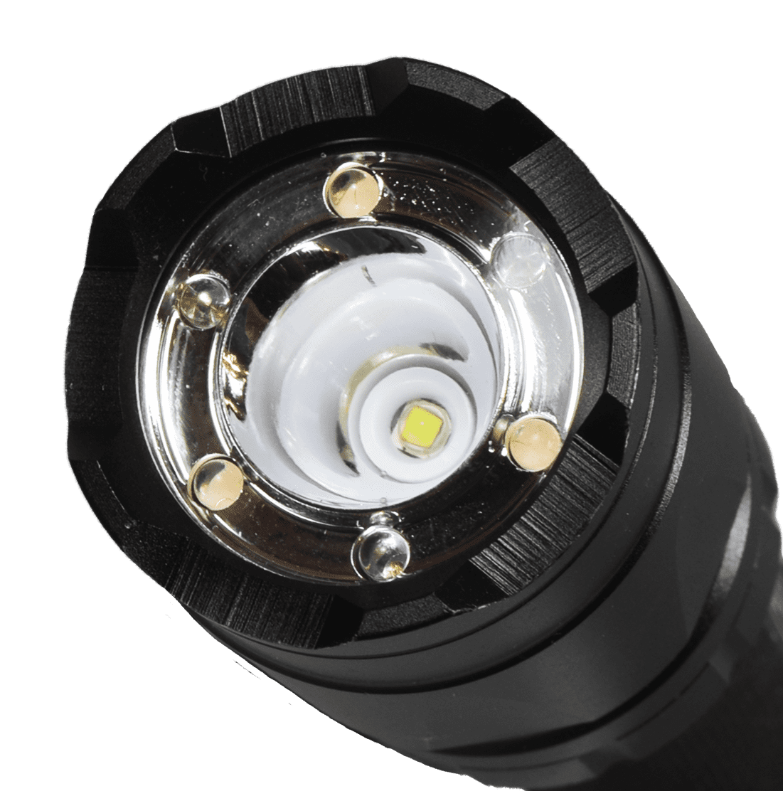 (3 pack) Police Security Trac-Tact 350 Lumen LED Flashlight, 2AA Black, Aluminum