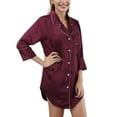 thumbnail image 3 of Women's Sleepwear Boyfriend Nightshirt Long Sleeve Button Down Nightgown Homewear Nightwear, 3 of 8