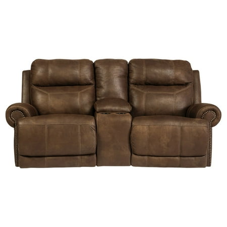 Signature Design By Ashley Austere Double Reclining Loveseat With Signature Design By Ashley Austere Double Reclining Loveseat With Console