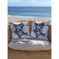 thumbnail image 5 of Outdoor Pillows Waterproof, Navy Blue Starfish Coastal Throw Pillows with Inserts Included, Summer Coral Shell Beach Nautical Indoor Outdoor Decorative Lumbar Pillow for Bed/Couch/Patio 16"x16", 2Pcs, 5 of 8
