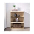 thumbnail image 1 of 3-Shelf Bookcase With Adjustable Shelves - 35 Lbs Capacity Per Shelf, Closed Back Design, Light Wood Grain Finish, Compact For Small Spaces, 1 of 5