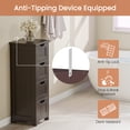 thumbnail image 3 of SuperDeal 4-Drawer Bathroom Storage Cabinet – Freestanding Wood Organizer Waterproof Small Side Cabinet for Home Living Room, Coffee Brown, 3 of 16