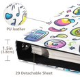 thumbnail image 3 of FORMRS 3 Ring Photo Album 4"x6" Self Adhesive Large Capacity PU Leather Cover, Blue Doodle Pattern, 3 of 8