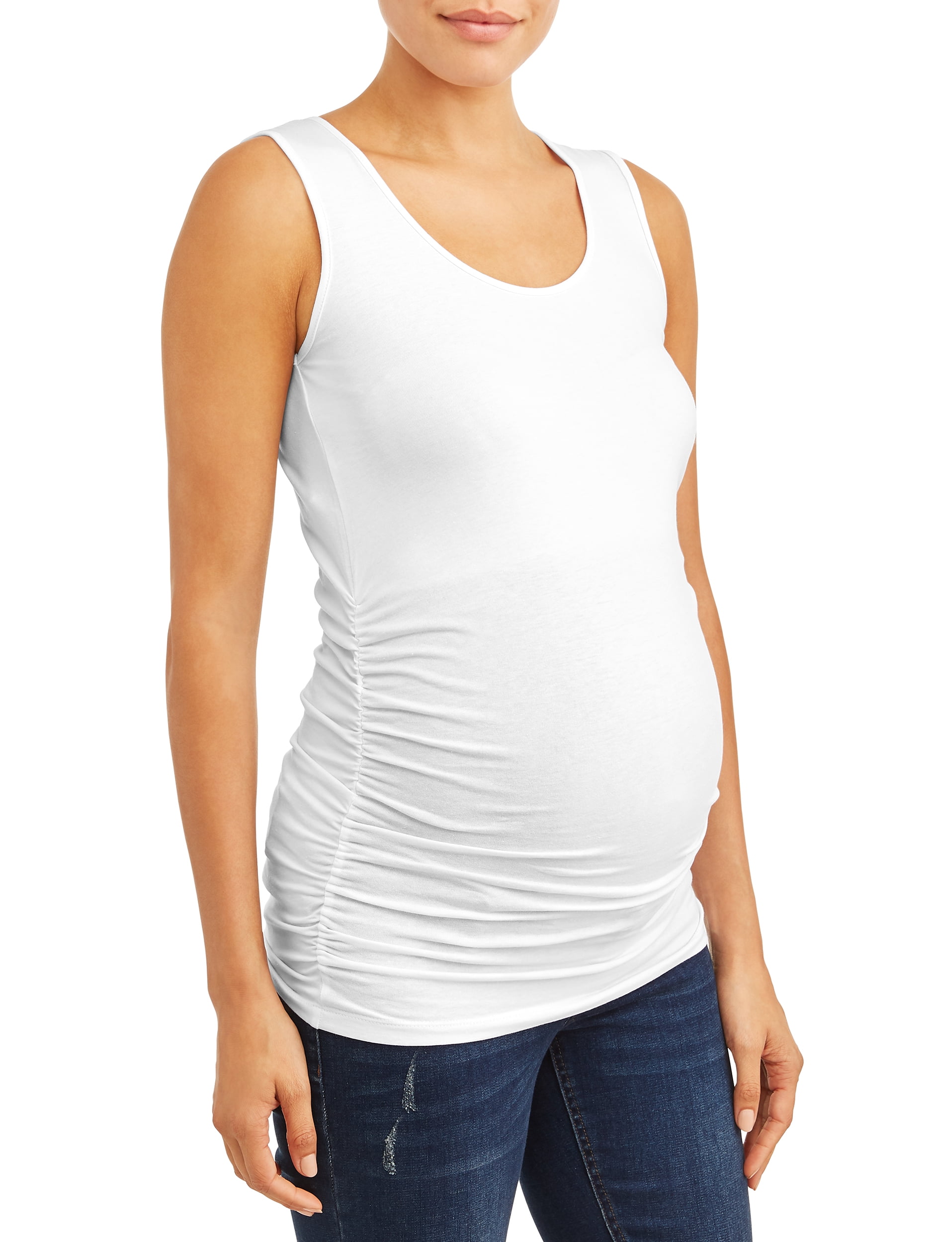 Oh! Mamma Maternity Women's Short Sleeve T-Shirt & Tank Top, 2 Pack (Womens & Women's Plus)