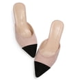 thumbnail image 2 of LuckLilac Women's Pointed Toe Mule Heels 2 Inch Two Tone Backless Slip-On Dress Shoes, 2 of 5