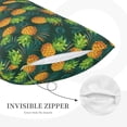 thumbnail image 5 of Binfone Pineapples with Palm Leaves Standard Size Pillowcase, Long Staple Pure Cotton Envelope Closure Pillow Cover,20"x30", 5 of 9