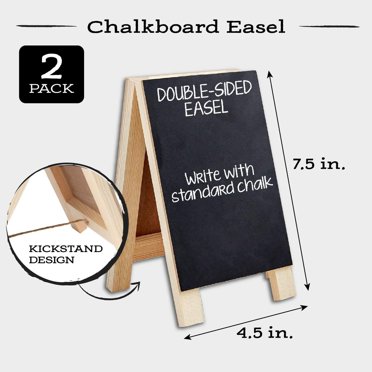 2 Pack Mini Chalkboard Easel Signs - 4.5x7.5 Inch Tabletop Message Boards For Weddings, Cafes