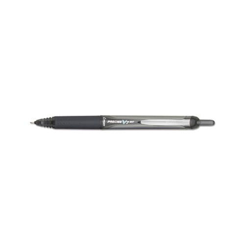 Precise V7RT Retractable Roller Ball Pen Fine 0.7mm, Black Ink, Black Barrel