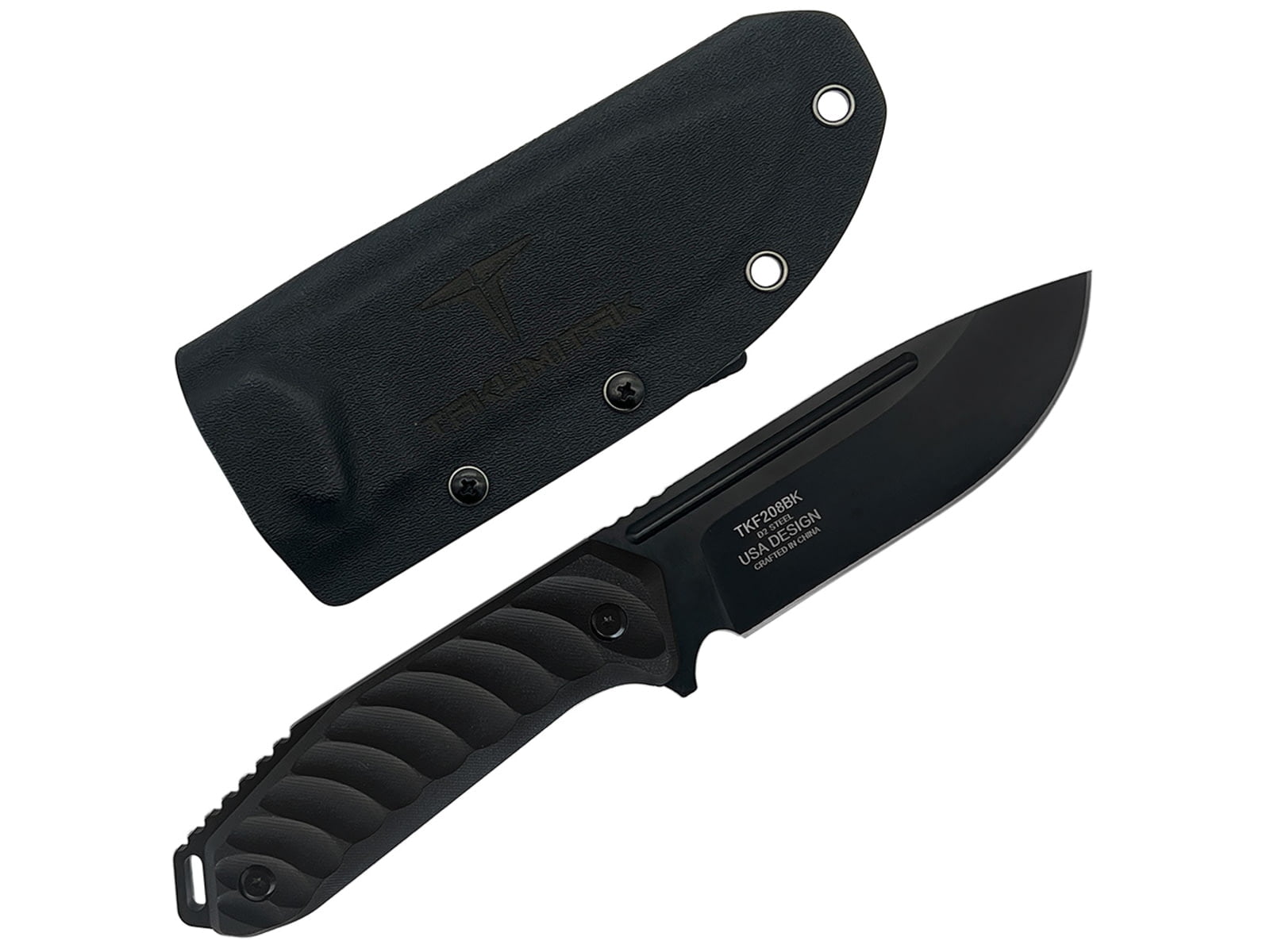 Takumitak Takumi Fixed Blade Knife, 4.5in, D2, Drop Point, G10 Handle, Black
