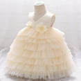 thumbnail image 6 of Kids Girls Ruffled Princess Bridesmaid Pageant Gown Birthday Party Wedding Dress Girls Overall Dress Going Out Dress, 6 of 9