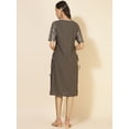 thumbnail image 6 of Janasya Women's Grey Crepe Foil Printed Straight Dress, 6 of 7
