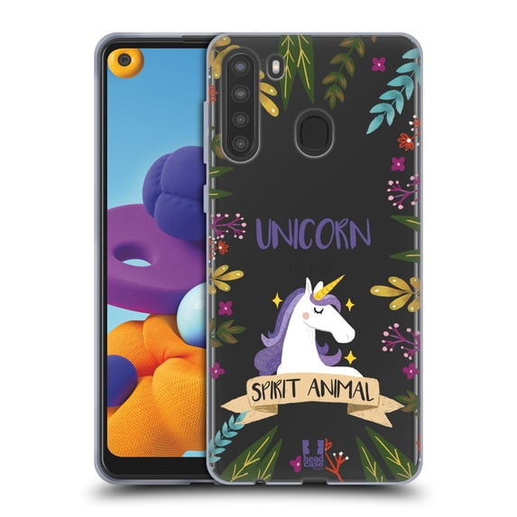 Head Case Designs Spirit Animal Illustrations Unicorn Soft Gel Case Compatible with Samsung Galaxy A21 (2020)